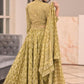 Olive green  handblock printed cotton lehenga