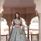 Red handblock printed cotton lehenga