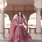 Maroon handblock printed cotton lehenga