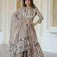 Off white handblock printed cotton lehenga