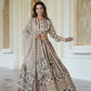 Off white handblock printed cotton lehenga