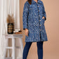 Blue Hand Block Printed Cotton Quilted Jacket
