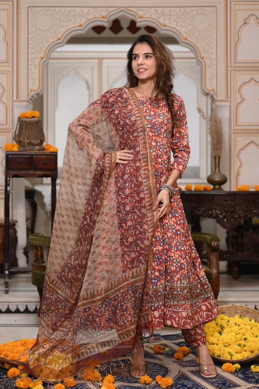 Prisha Anarkali Cotton Suit Set