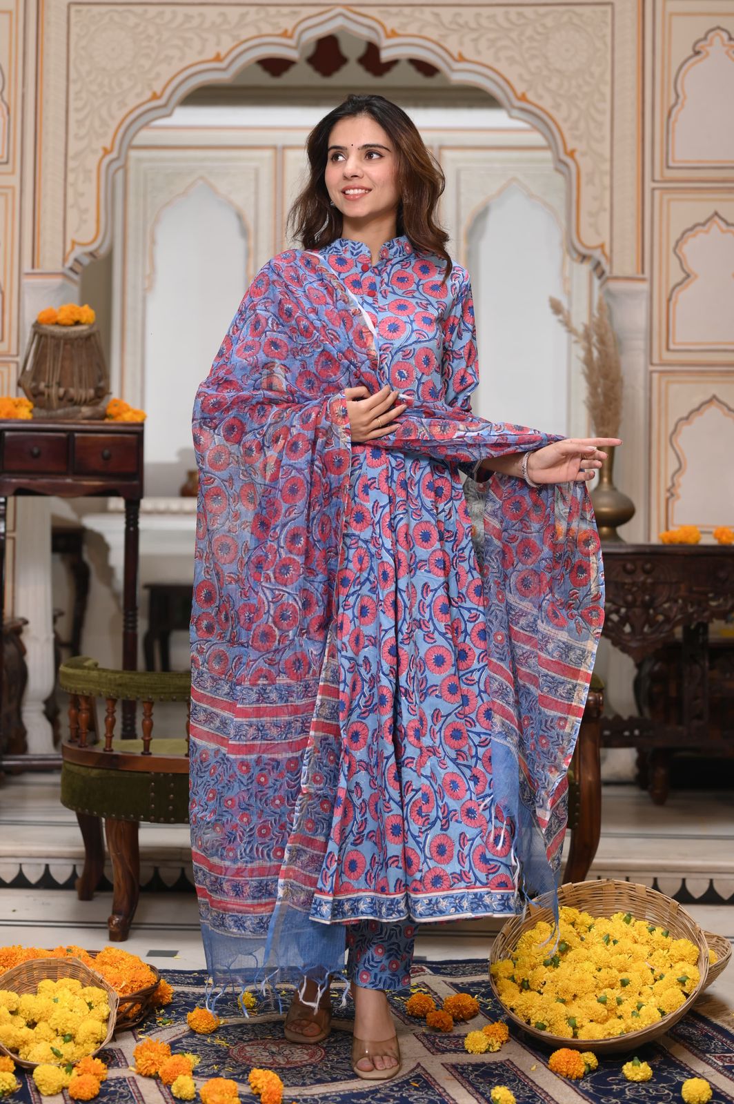 Shibra Anarkali Cotton Suit Set