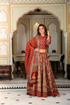 Avika handblock printed cotton lehenga