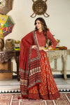 Sanjida handblock printed cotton lehenga