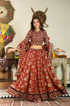Gulsheen handblock printed cotton lehenga