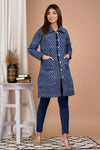 Blue Hand Block Printed Cotton Jacket