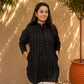 Handwoven Black White Cotton Co-ord Set | Kurta Pant | Kantha India