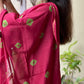 Green pink Shibori chanderi suit set