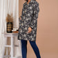 Black Floral Block Printed Quilted Cotton Jacket