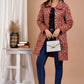 Red Block Printed Cotton Quilted Jacket
