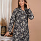 Black Floral Block Printed Quilted Cotton Jacket