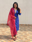 Rambha Silk suit set with Pink leheriya dupatta