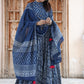 Indigo bagru cotton lehenga
