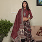 Big flowers bagru cotton lehenga