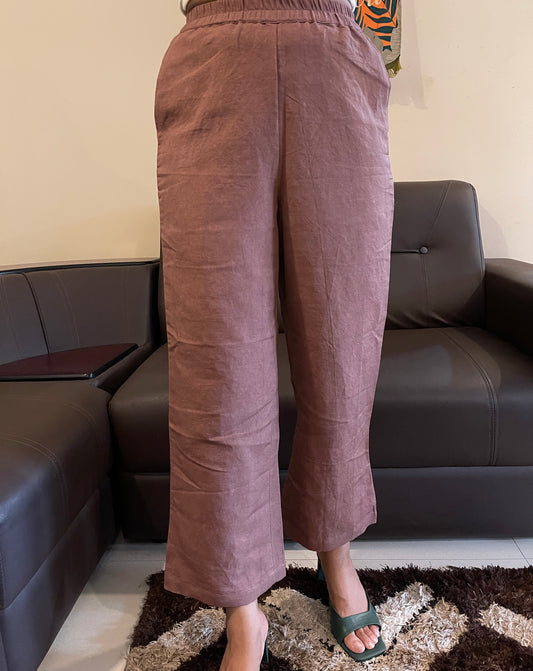 Linen pant both side elastic