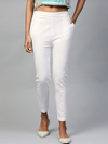 White stretchable lycra Pant both side elastic