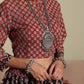 Earthy red bagru cotton lehenga