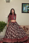 Big flowers bagru cotton lehenga
