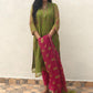 Sibori Green Pink Kota Doria Suit