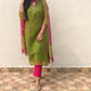 Sibori Green Pink Kota Doria suit