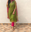 Sibori Green Pink Kota Doria suit