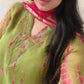Sibori Green Pink Kota Doria suit